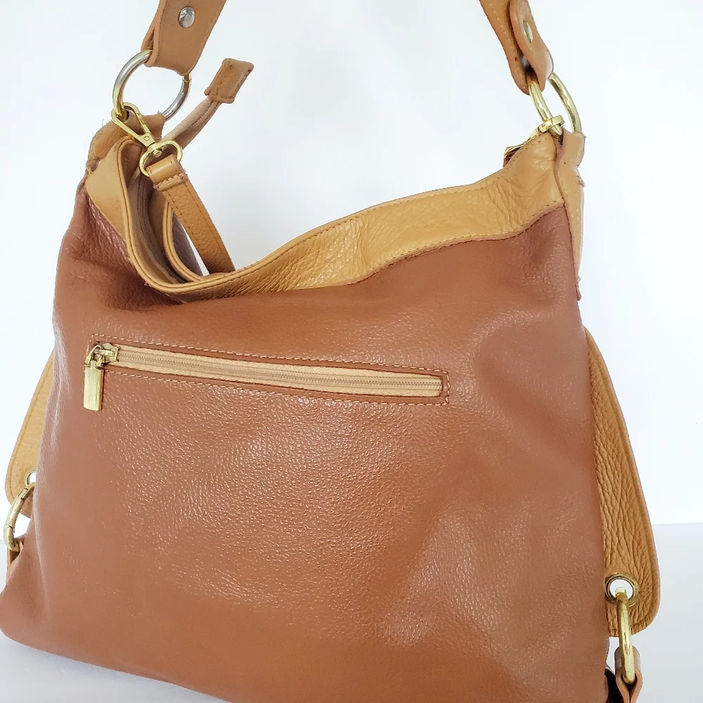 Real Genuine Leather Shoulder Bag Hobo Purse Minimaliat Academia Teacher Modest